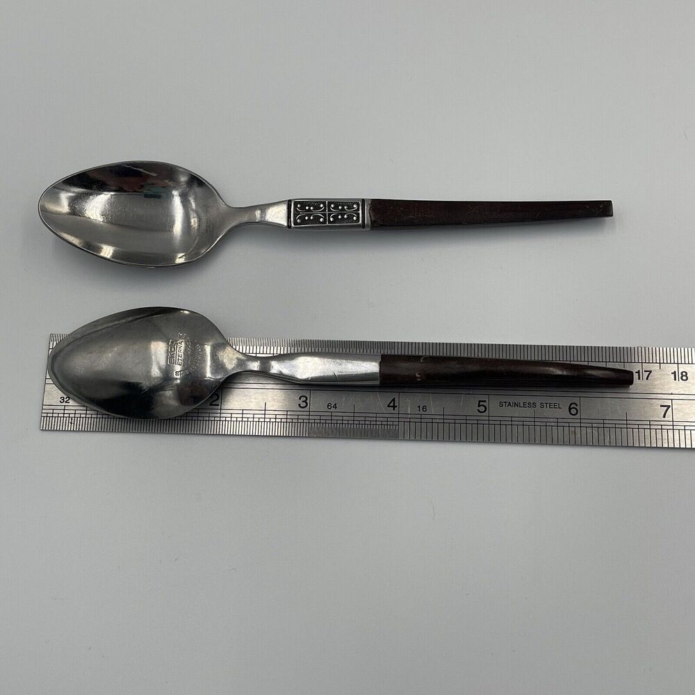 2 QTY Teaspoons EKCO Eterna La Joya MCM Japan Stainless Danish Replacement 6.5in - Picture 4 of 5
